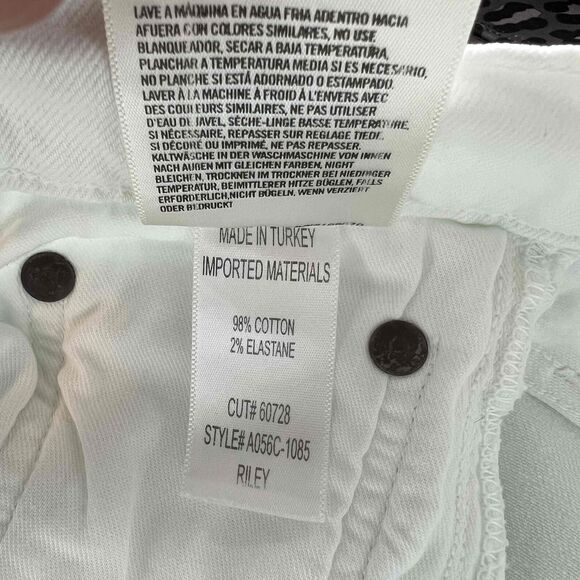 Agolde Size 25 Riley High Rise Straight Leg Jeans White Wash Button Fly - Picture 12 of 12